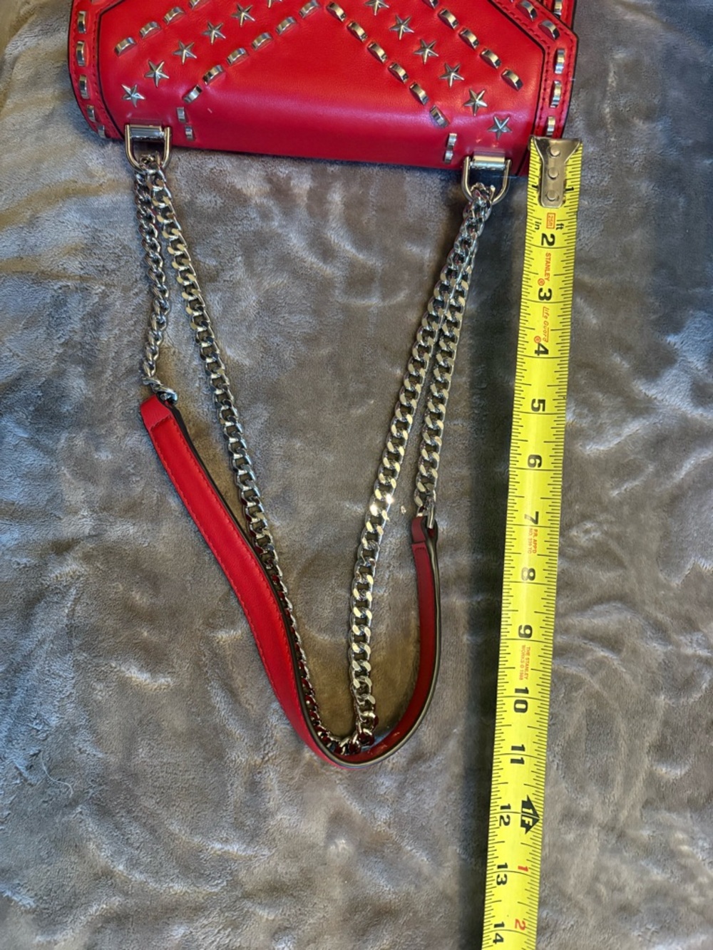 Michael Kors Red Studded Leather Crossbody with Silver Hardware - Picture 8 of 8
